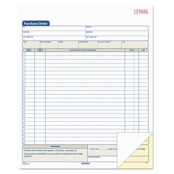 TOPS 46146 50 Forms Total 22 Lines Two-Part Carbonless 8.38 in. x 10.19 in. Purchase Order Book