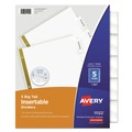 Clearance Center | Avery 11122 Big Tab 11 in. x 8.5 in. 5-Tab Double-Sided Gold Edge Reinforcing Insertable Dividers - Clear Tabs/White (1-Set) image number 0