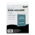 Office Presentation Supplies | NuDell 38011Z 8.5 in. x 11 in. Quick-Change Insert System Plastic Vertical-Orientation Wall Sign Holder with Mounting Screws - Clear image number 0