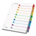 Binders | Cardinal 61018CB 11 x 8.5 OneStep Printable Table of Contents and 1 to 10 Dividers - White/Assorted Tabs (10/Set) image number 1