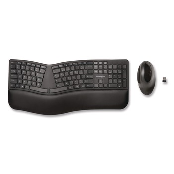  | Kensington K75406US Pro Fit Ergo Wireless Keyboard and Mouse, 2.4 GHz Frequency, 30 ft Wireless Range, Black