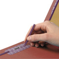 File Folders | Smead 26865 8 SafeSHIELD Fasteners 3 in. Expansion 3 Dividers Letter Size End Tab Pressboard Classification Folders - Red (10/Box) image number 5