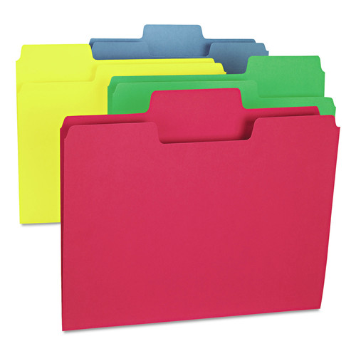 File Folders | Smead 11987 1/3-Cut Tabs Assorted Letter Size 0.75 in. Expansion SuperTab Colored File Folders - Assorted (100/Box) image number 0