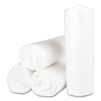 Inteplast Group S404812N 45 gal. 12 microns 40 in. x 48 in. High-Density Interleaved Commercial Can Liners - Clear (25 Bags/Roll, 10 Rolls/Carton)