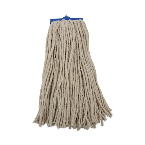 Just Launched | Boardwalk BWK716CEA 16 oz. Cut-End Lie-Flat Cotton Wet Mop Head - White image number 0