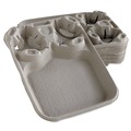 Cups and Lids | Chinet 20990 StrongHolder 8 oz. to 44 oz. Molded Fiber Cup/Food Tray - Beige (100/Carton) image number 2