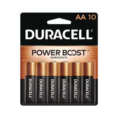 Batteries | Duracell MN1500B10Z Power Boost CopperTop Alkaline AA Batteries (10/Pack) image number 0