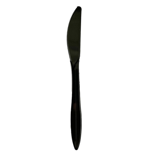 Cutlery | Boardwalk BWKKNIFEBLPP Mediumweight Polypropylene Plastic Knife Cutlery - Black (1000/Carton) image number 0