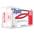  | Ziploc 682253 2 Gallon 1.75 mil. 15 in. x 13 in. Double Zipper Storage Bags - Clear (100/Carton) image number 2