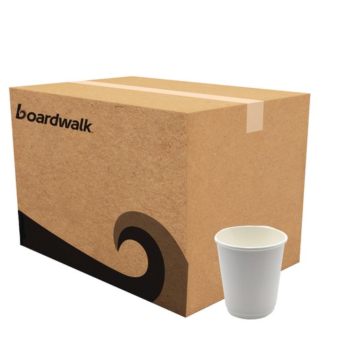 Cups and Lids | Boardwalk BWKDW8HCUP 8 oz. Double-Walled Paper Hot Cups - White (500/Carton) image number 0
