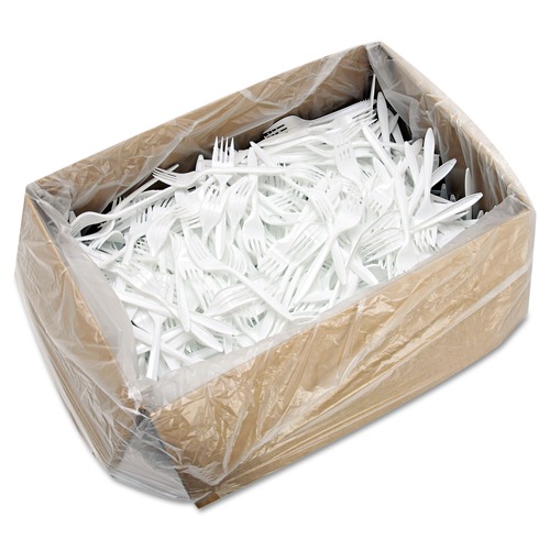 | Dart F6BW Style Setter Mediumweight Plastic Forks - White (1000/Carton) image number 0