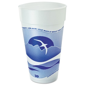  | Dart 20J16H 20 oz. Horizon Hot/Cold Foam Drinking Cups - Blueberry/White (500/Carton)