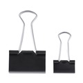 Binding Spines & Combs | Universal UNV11160 Binder Clips with Storage Tub - Small/Medium, Black/Silver (60/Pack) image number 1