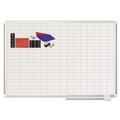 White Boards | MasterVision MA0592830A 1 in. x 2 in. Grid 48 in. x 36 in. Aluminum Lacquered Steel Magnetic Dry Erase Planning Board with Accessories - White/Silver image number 0