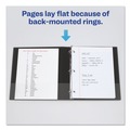 Binders | Avery 04301 1 in. Capacity 11 x 8.5 Economy Non-View Binder with 3 Round Rings - Black image number 6