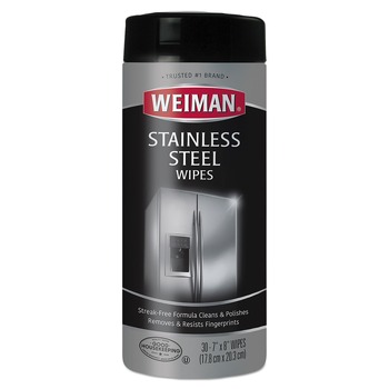 WEIMAN 92A 1-Ply 7 in. x 8 in. Stainless Steel Wipes - White