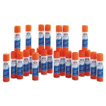  | Elmer's E554 0.28 oz. Extra-Strength Dries Clear Office Glue Stick (24/Pack)