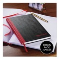 Back to School Sale | Black n' Red D66174 11.75 in. x 8.25 in. Sheets Wide/Legal Rule 1-Subject SCRIBZEE Compatible Hardcover Casebound Notebooks - Black/Red Cover image number 1