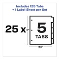 Dividers & Tabs | Avery 11446 Index Maker 11 in. x 8.5 in. 5-Tab Print and Apply Clear Label Dividers - White (25/Box) image number 4