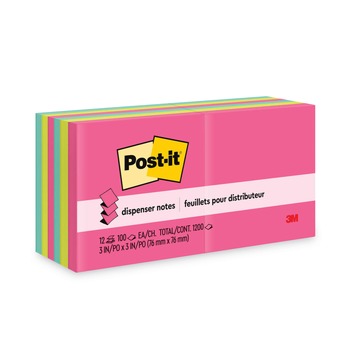 3M R330-12AN 3 in. x 3 in. Original Pop-up Refill Value Pack - (8) Poptimistic Collection Colors/(4) Canary Yellow (12/Pack)