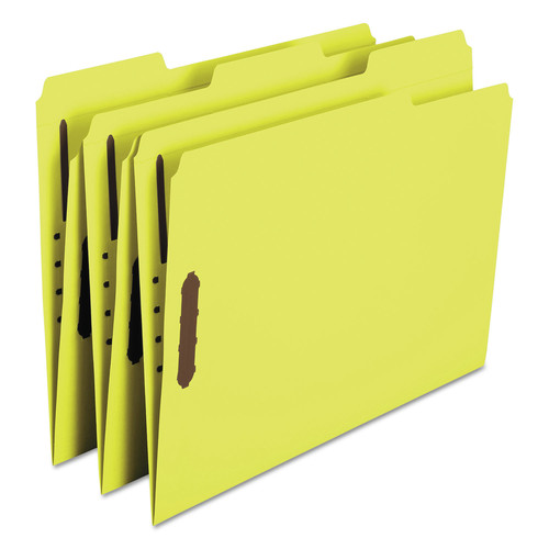 File Folders | Smead 12940 0.75 in. Expansion 2 Fasteners Letter Size Top Tab Colored Fastener Folders - Yellow Exterior (50/Box) image number 0