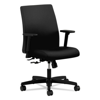 HON HITL1.A.H.U.CU10.T.SB Ignition Series 17 in. to 21.5 in. Seat Height Supports Up to 300 lb Fabric Low-Back Task Chair - Black