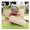 Food Trays, Containers, and Lids | World Centric CTL-NT-16 4.7 in. x 6.8 in. x 0.8 in. Paper Lids for Containers - Natural (300/Carton) image number 3