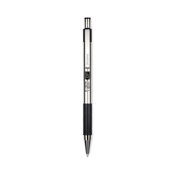 Zebra 27310 F-301 Bold 1.6 millimeter Retractable Ballpoint Pen - Black Ink/Stainless Steel/Black Barrel (1-Dozen)