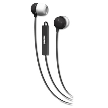 Maxell 190300 4 ft. Cord In-Ear Buds with Built-in Microphone - Black