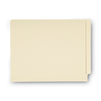 Smead 24160 Straight Tabs Letter Size 0.75 in. Expansion 100% Recycled End Tab Folders - Manila (100/Box)