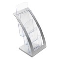 Filing Racks | Deflecto 693645 6.75 in. x 6.94 in. x 13.31 in. 3-Tier Literature Holder - Leaflet Size, Silver image number 0