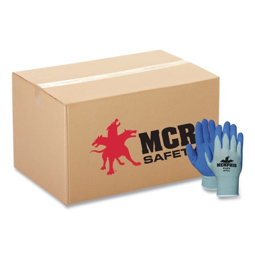 Cleaning Gloves | MCR Safety 96731S Memphis Flex Seamless Nylon Knit Gloves - Small, Blue/Gray (1-Dozen) image number 0