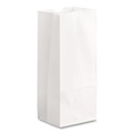 Food Service | Ross & Wallace Paper Products 120304500PK/BL 5 in. x 3.13 in. x 9.88 in. #4 Size Grocery Paper Bags - White (500/Bundle) image number 1
