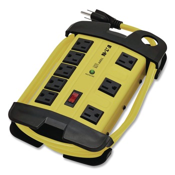 OFFICE ELECTRONICS AND BATTERIES | Tripp Lite TLM812SA 8 AC Outlets 12 ft. Cord 1500 J Protect It! Industrial Safety Surge Protector - Yellow/Black