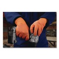 Disposable Gloves | Ammex GWUOFN46050 9.06 in. 6 mil Ultra Industrial Flock-Lined Nitrile Disposable Gloves - Large/Orange (500/Carton) image number 6