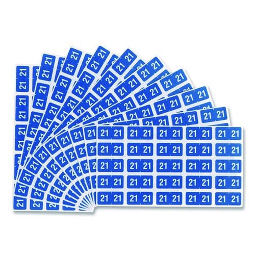 Back to School Sale | Smead 67921 1 in. x 0.5 in. Year 2021 End Tab Folder Labels - Light Blue/White (250 Labels/Pack) image number 0