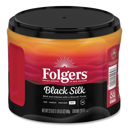  | Folgers 2550030439 22.6 oz. Canister Black Silk Coffee (6/Carton) image number 0