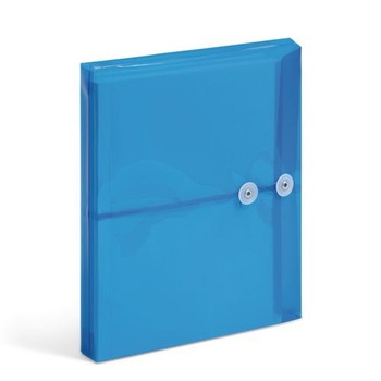 Smead 89522 9.75 x 11.63 Open-Side (Horizontal) Poly String and Button Interoffice Envelopes - Transparent Blue (5/Pack)
