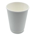 Cups and Lids | Boardwalk BWKDW12HCUPPK 12 oz. Double-Walled Paper Hot Cups - White (25/Pack) image number 1