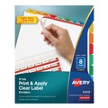 Dividers & Tabs | Avery 11419 8-Tab Color Tabs 11 in. x 8.5 in. Traditional Color Tabs Print and Apply Index Maker Clear Label Dividers (5/Pack) image number 0