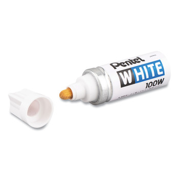 MARKERS | Pentel 100W Broad Bullet Tip Permanent Marker - White
