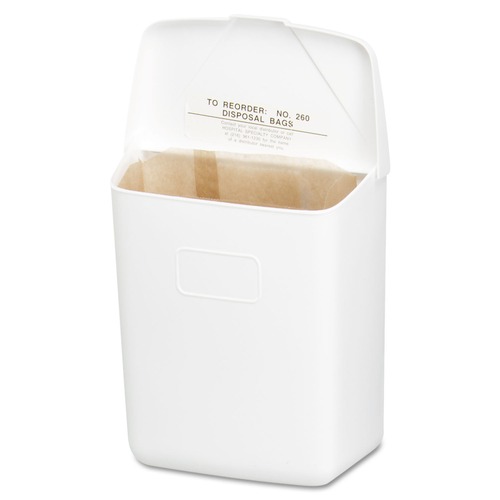 Paper & Dispensers | HOSPECO 250-201W 1 Gallon PPC Plastic Wall Mount Sanitary Napkin Receptacle-ABS - White image number 0