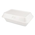 Food Trays, Containers, and Lids | Plastifar 12018 7.81 in. x 8.75 in. x 3.38 in. Secure One Tab Latch Poly Bag Foam Hinged Lid Container - White (200/Pack) image number 3