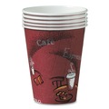  | SOLO OF10BI-0041 10 oz. Paper Bistro Design Hot Drink Cups - Maroon (300/Carton) image number 1