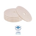 Cleaning & Janitorial Accessories | Boardwalk BWK4017NHE 17 in. Diameter Natural Hog Hair Burnishing Floor Pads - Tan (5/Carton) image number 4