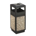 Trash & Waste Bins | Safco 9470NC 15 Gallon Polyethylene/Stainless Steel Canmeleon Aggregate Panel Receptacles - Black image number 0