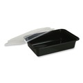 Food Trays, Containers, and Lids | GEN FCPP-BC-24RECT 7.48 in. x 5.03 in. x 2.48 in. 24 oz. Plastic Microwavable Food Container with Lid - Rectangular Black/Clear (150/Carton) image number 2