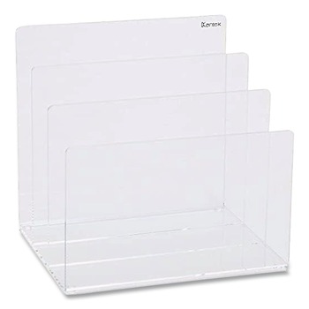 PRODUCTS | Kantek AD-45 8 in. x 6.5 in. x 7.6 in. 3-Section Acrylic Letter to Legal Size Desk File - Clear
