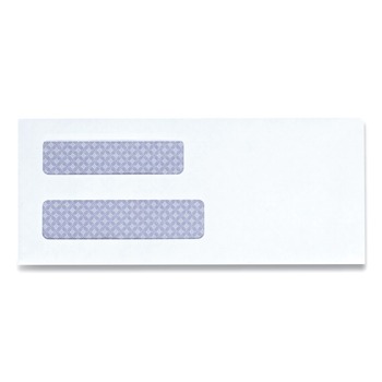 Universal UNV35218 3.63 in. x 8.63 in. Square Flap Self-Adhesive Closure #8 5/8 Double Window Business Envelope - White (500/Box)