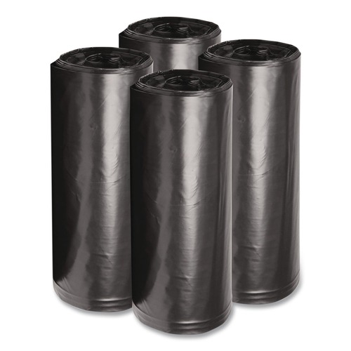 Trash Bags | Boardwalk H8046HKKR01 40 in. x 46 in. 45 gal. 0.6 mil Low-Density Waste Can Liners - Black (100/Carton) image number 0